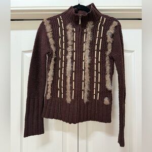 DEX | Y2K 00s Rabbit Fur & Wool Zip Up AS IS